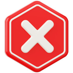 Cross Danger Sign 3D Icon