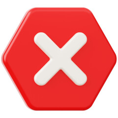 Cross Danger Sign 3D Icon