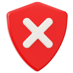 Cross Danger Sign 3D Icon