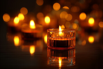 Zapalone świeczki jako romantyczny symbol randki i intymnej atmosfery