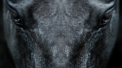 Elegant close-up of a horse symmetrical face 