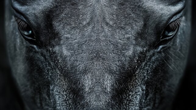 Elegant close-up of a horse symmetrical face  - Powered by Adobe