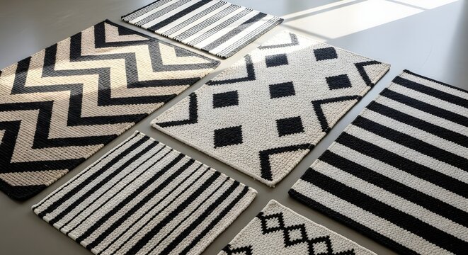 Discover modern black and white rugs with geometric patterns to elevate your home decor and add a touch of elegant style to any space