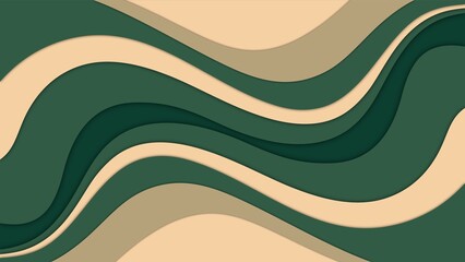 Abstract background with wavy green layers, a modern and stylish design