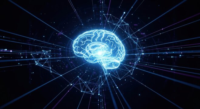 bright neural pathways facilitate swift data exchange and sensory integration across cybernetic systems - Powered by Adobe