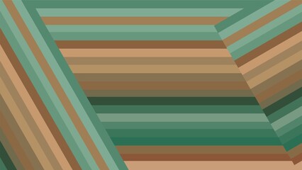 Abstract background with geometric stripes in shades of green and brown color
