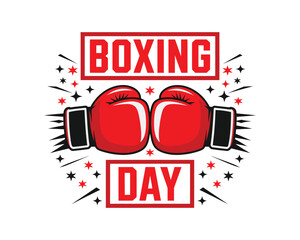 Festive Boxing Day Design with Red Boxing Gloves Illustration