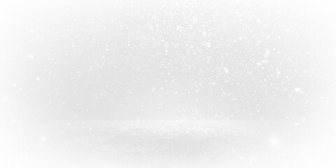 Soft snowflakes quietly falling on a transparent background during winter, creating a peaceful atmosphere in the cold