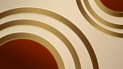 Abstract background with golden circles and brown accents for modern design