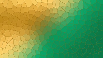 Abstract mosaic background with gold and green gradient for modern design