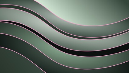 Abstract background with wavy lines in shades of green and black color