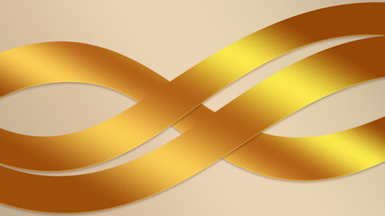 Abstract golden waves on beige background for presentation template design