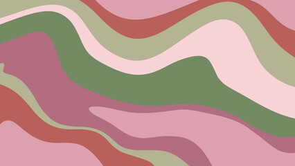 Wavy abstract background with pink, green and brown colors for design