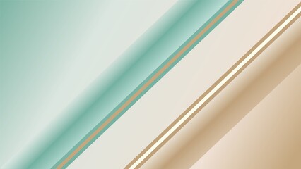 Abstract background with diagonal stripes in teal and beige gradient colors