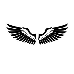 Obraz premium Dark Stylized Bird Wings Icon