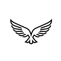 Fototapeta premium Abstract Bird Wings Outline Icon
