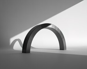 Dark Archway Sculpture With Dramatic Light And Shadow Play curve