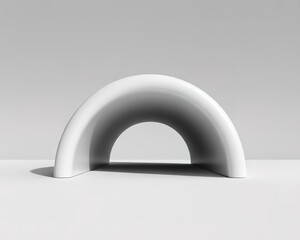 Smooth White Archway Sculpture With Soft Interior Shadow curve