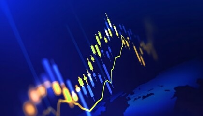Stock market or forex trading graph in futuristic concept suitable for financial investment or Economic trends business idea and all art work design. graphs and financial chart investment.