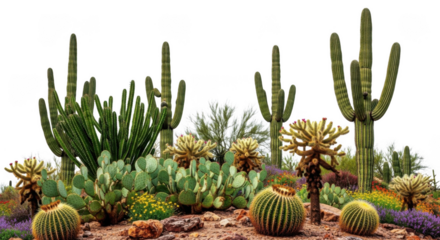 Desert plants png, cactus, agave, and succulent flora for graphic design elements and nature scenes