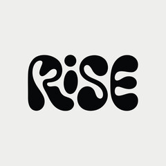 Rise Word in a Creative Bubble Lettering Style