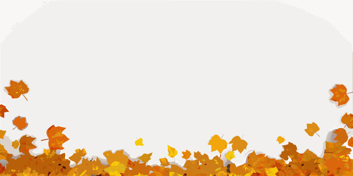 Autumn leaves border with white background for text or design - Powered by Adobe