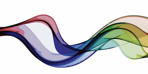 Abstract colorful ribbon wave on white background for design elements