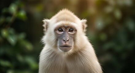 Obraz premium Portrait of a Macaque Monkey in Nature.