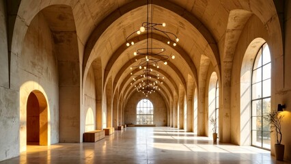 Ink retro architectural corridor art presentation