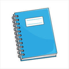 Blue Spiral Notebook with Blank Label