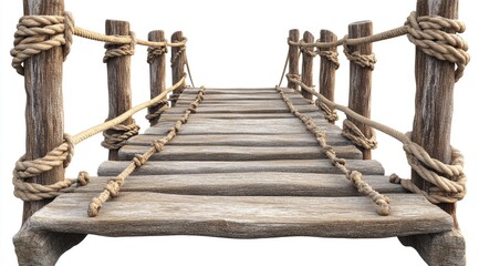 Naklejka premium Wooden bridge with ropes (1)