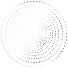 Naklejka premium White-gray gradient halftone tech dot circular pattern
