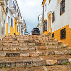 Obraz premium Ronda, Spain. Mirador del Puente Nuevo. Historic town of Andalusia. Travel and tourism beautiful cities of Spain 