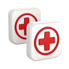Fototapeta premium 3d first aid kit icon with medical cross symbol
