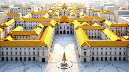 Miniature art scene presentation of ink palace