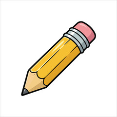 Yellow Wooden Pencil with Pink Eraser