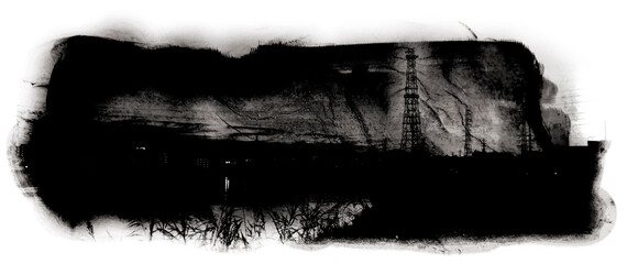 抽象的　水墨画　背景素材