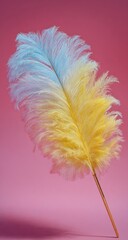 Obraz premium Vibrant Pastel Colored Feather, Decorative, Artistic, Unique, Beautiful, Natural.