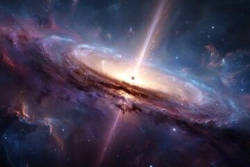 Celestial Symphony of a Black Hole's Power in a Swirling Galaxy