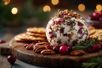 Festive Cranberry Pecan Cheese Ball Appetizer for the Holidays