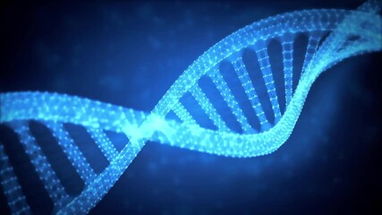 Abstract DNA structure rotating in a seamless loop scientific data visualization background - Powered by Adobe