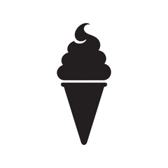 Ice cream cone silhouette with swirl