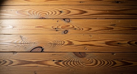 Close-up of Natural Wooden Floorboards with Visible Grain and Knots in Warm Tones