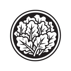 Healthy salad bowl in silhouette shape