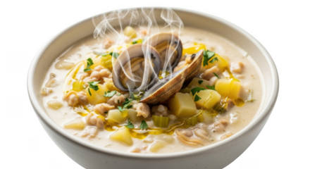 Delightful Clam Chowder PNG A Creamy Seafood Dish
