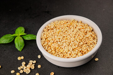 Orecchiette small pasta drum wheat pasta Italian food tasty snack fresh delicious gourmet food table setting rustic top view copy space