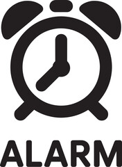 Alarm Clock Reminder Icon Vector Illustration. Wake Up Call, Time Management Symbol