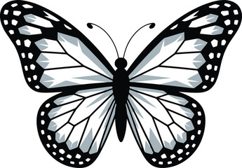 Butterfly Icon Vector Illustration Symbolizing Transformation and Delicate Beauty