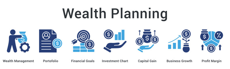 Wealth planning integrates portfolio management and financial goals tracking investment growth and profit margins effectively.