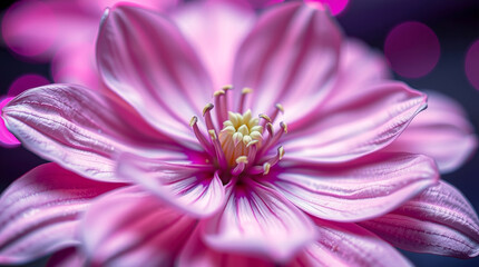Pink Flower Macro Bloom Vibrant Floral Petals background